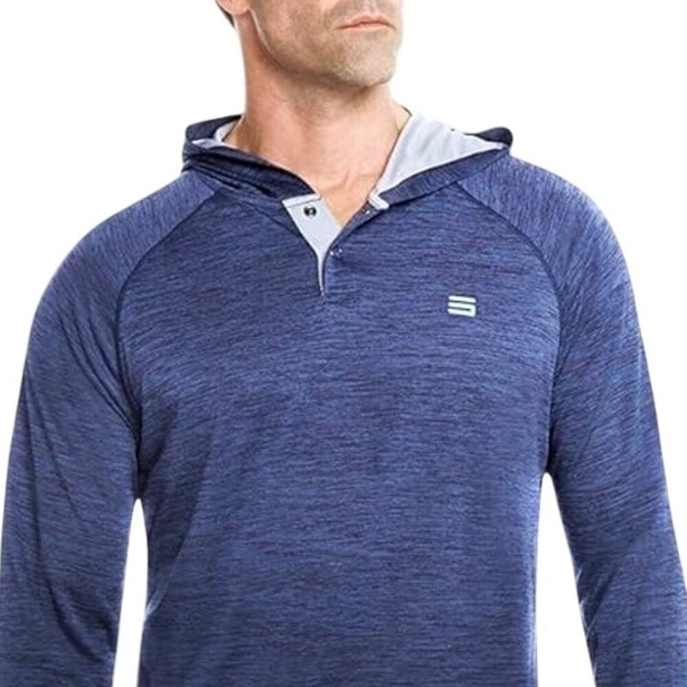 Three Sixty Six Navy Blue Lightweight Performance Moisture Wicking Golf Hoodie S